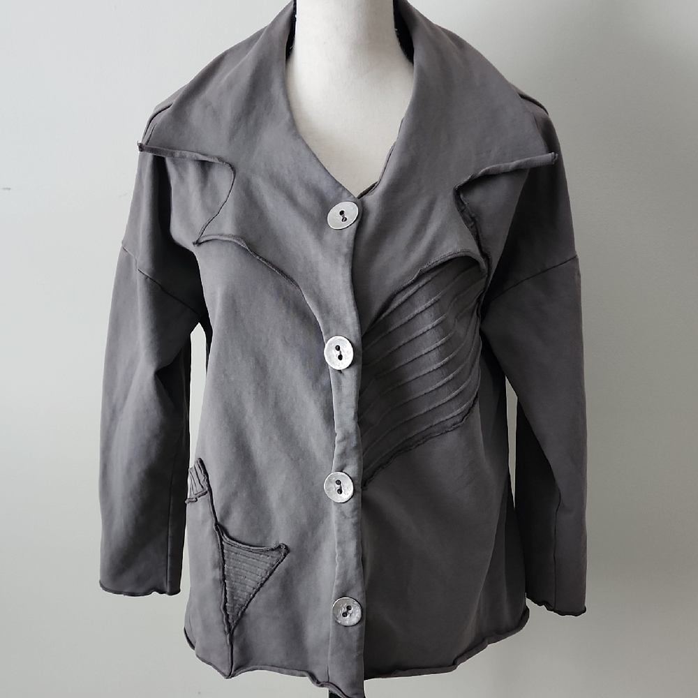 Women's Gray Button-Up Jacket SzL